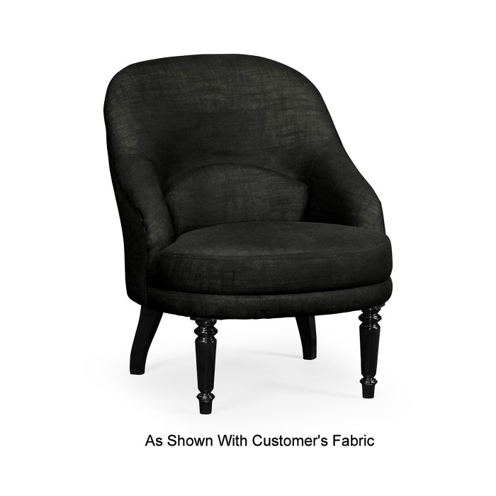 Napoleon III Black Slipper Chair