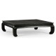 Square Ming Ebonized Coffee Table with Ebonized Rattan Top