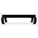 Square Ming Ebonized Coffee Table with Black Glass Top