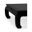 Square Ming Ebonized Coffee Table with Black Glass Top