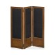 Medium Mahogany & Black Linen Folding Screen