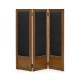 Medium Mahogany & Black Linen Folding Screen