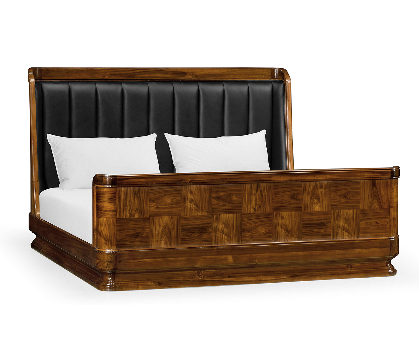 Moderne High Lustre Santos Rosewood UK Queen Bed