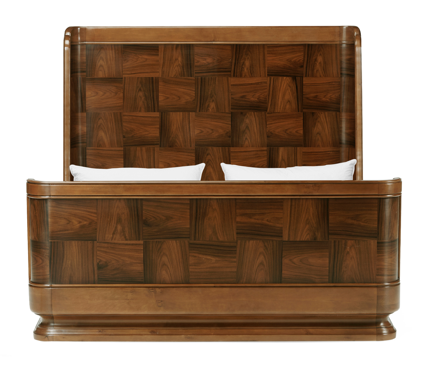 Moderne High Lustre Santos Rosewood US Queen Bed