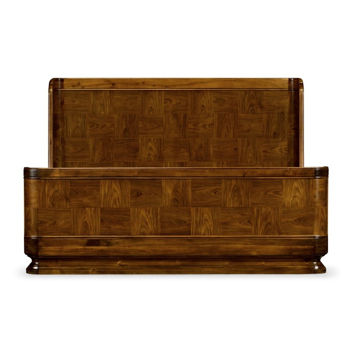 Moderne High Lustre Santos Rosewood US Queen Bed