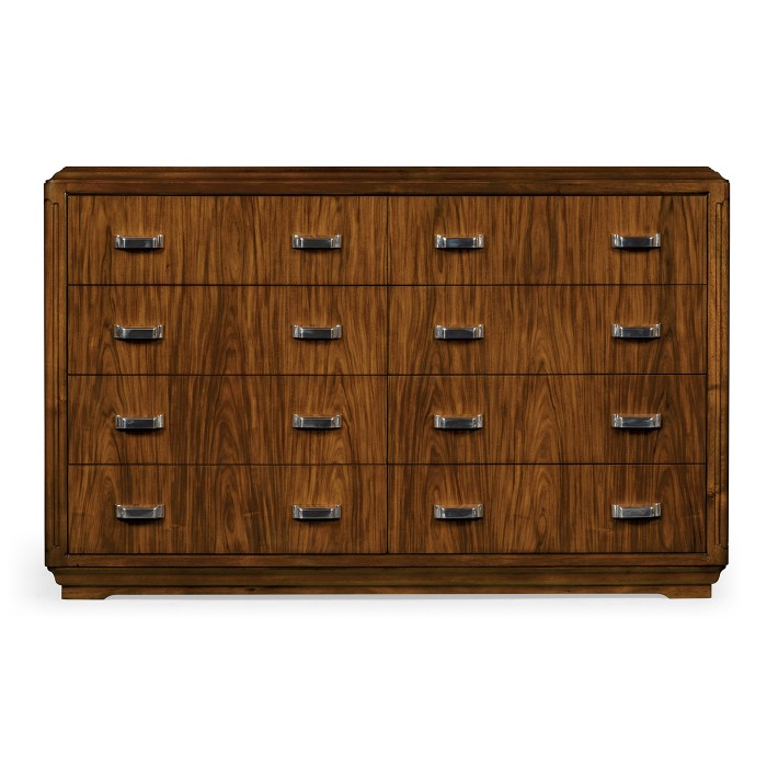 Moderne High Lustre Santos Rosewood Chests of Eight Drawers