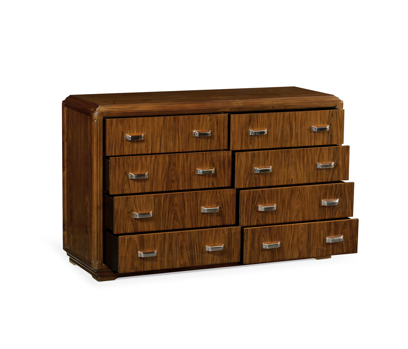 Moderne High Lustre Santos Rosewood Chests of Eight Drawers