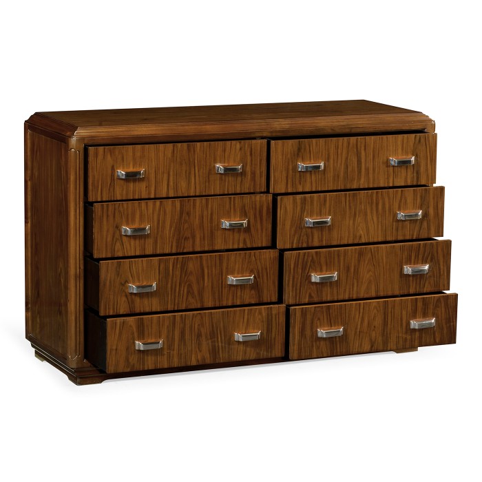 Moderne High Lustre Santos Rosewood Chests of Eight Drawers