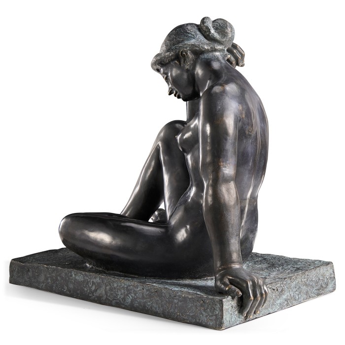 Art Deco Nude Female Left Sculpture