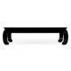 Rectangular Ming Ebonized Coffee Table with Ebonized Rattan Top