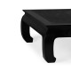 Rectangular Ming Ebonized Coffee Table with Ebonized Rattan Top