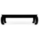 Rectangular Ming Ebonized Coffee Table with Ebonized Rattan Top