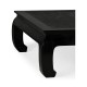 Rectangular Ming Ebonized Coffee Table with Ebonized Rattan Top