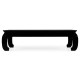 Rectangular Ming Ebonized Coffee Table with Black Glass Top