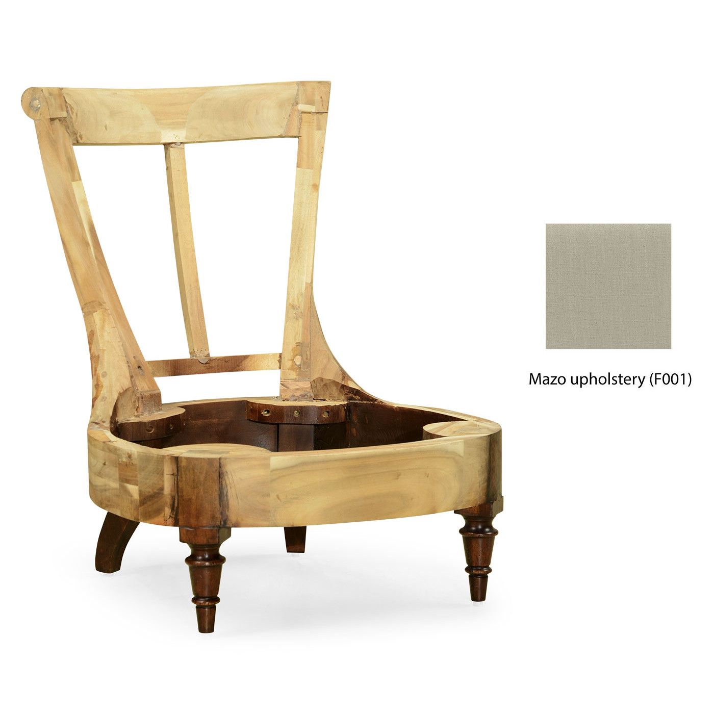 Louis Philippe Antique French Walnut Tufted Slipper Chair