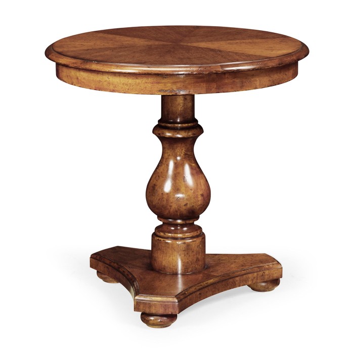 Biedermeier Walnut Pedestal End Table