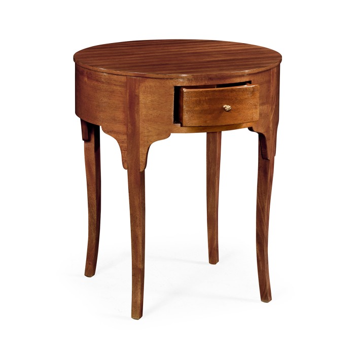 Biedermeier Imperial Mahogany Drum Table with Small Drawer