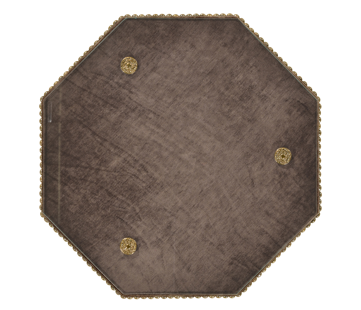 Black Edwardian Campaign Side Table with Glass Top