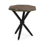 Black Edwardian Campaign Side Table with Glass Top