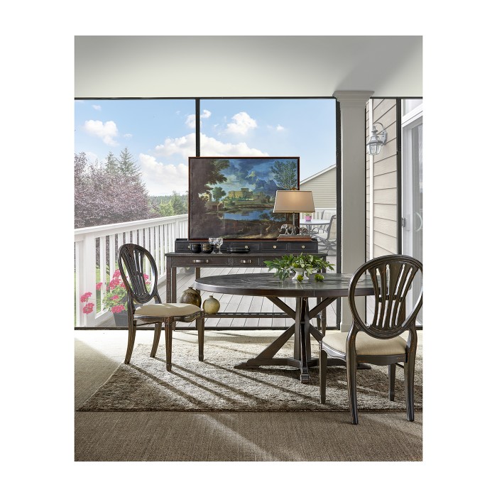 Coastland Baroque Style Landscape Painting with Walnut Frame
