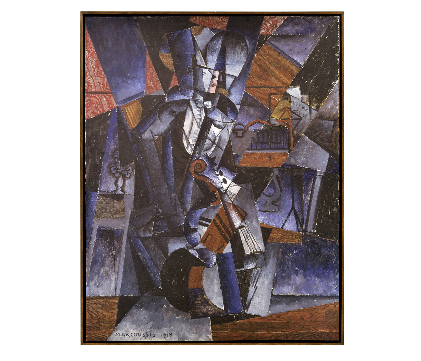 The Musician Painting with Walnut Frame