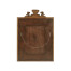Large Carved Honey Walnut Mirror, Upholstered in MAZO