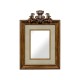 Large Carved Honey Walnut Mirror, Upholstered in MAZO