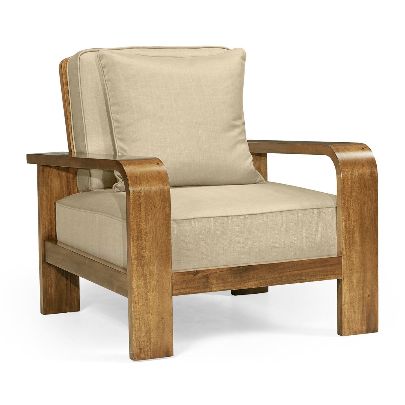 Moderne Medium Brown Elm Lounge Chair