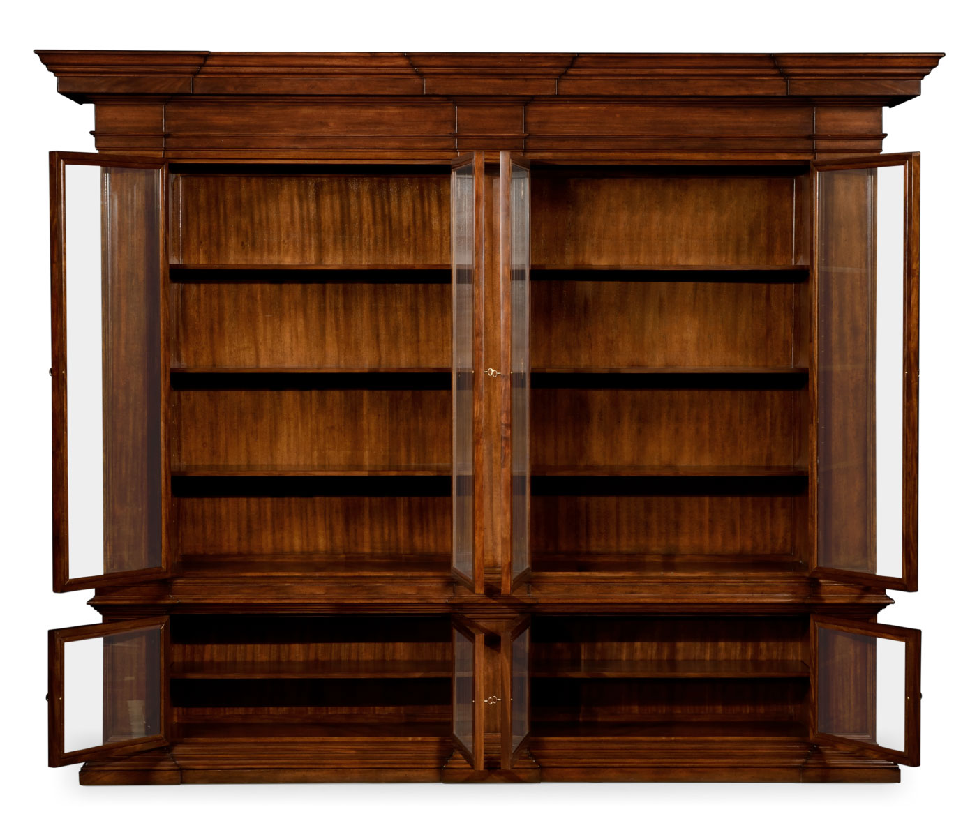 Venetian English Mahogany Bookcase