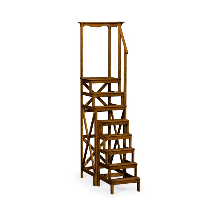 Decorative Warm Chestnut Library Stairs