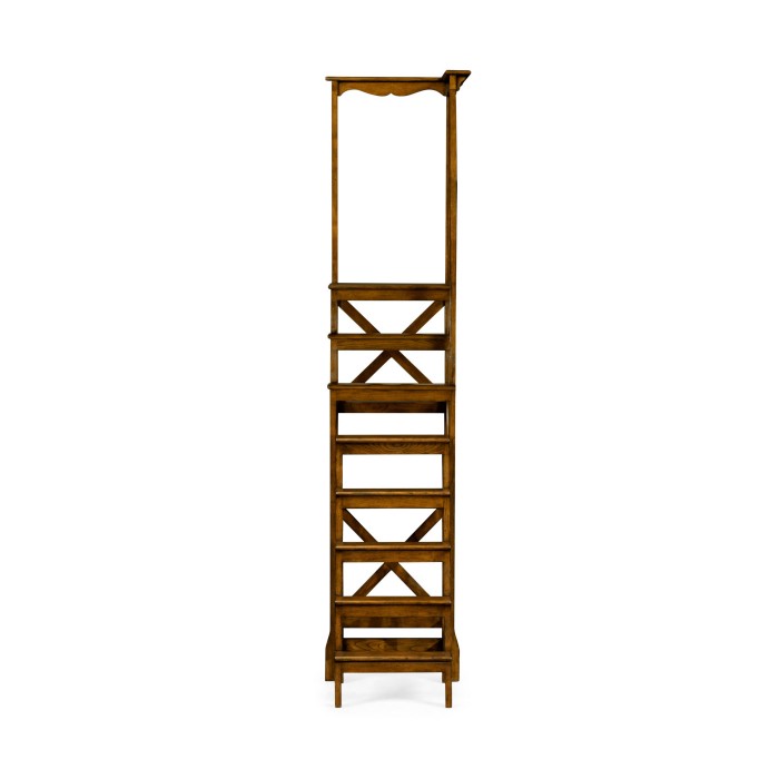 Decorative Warm Chestnut Library Stairs