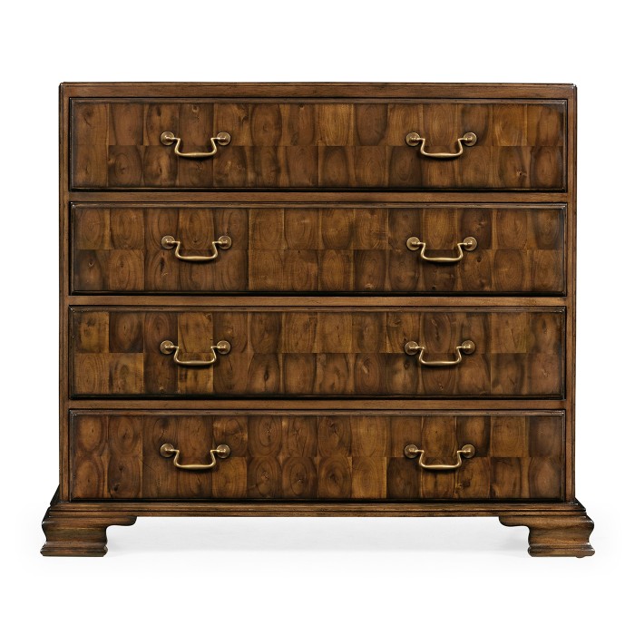 Chippendale Honey Walnut Chest of Drawers