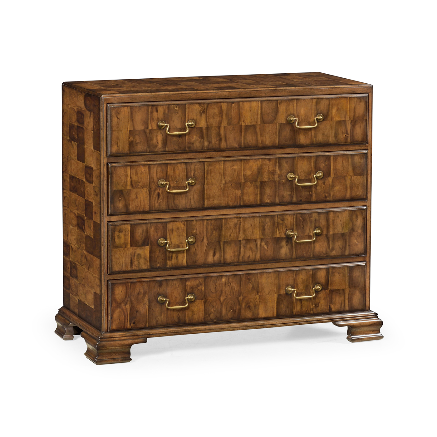 Chippendale Honey Walnut Chest of Drawers