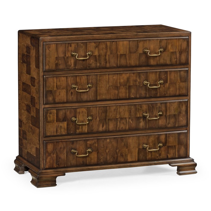 Chippendale Honey Walnut Chest of Drawers