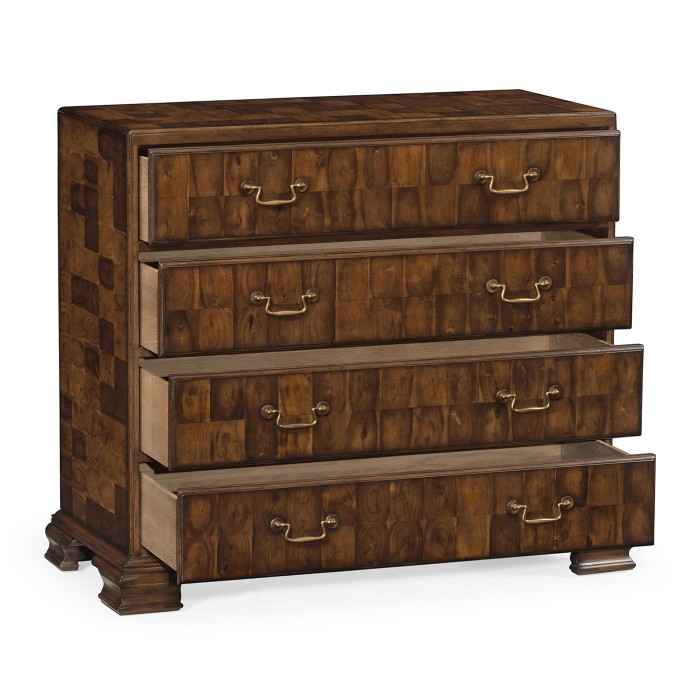 Chippendale Honey Walnut Chest of Drawers