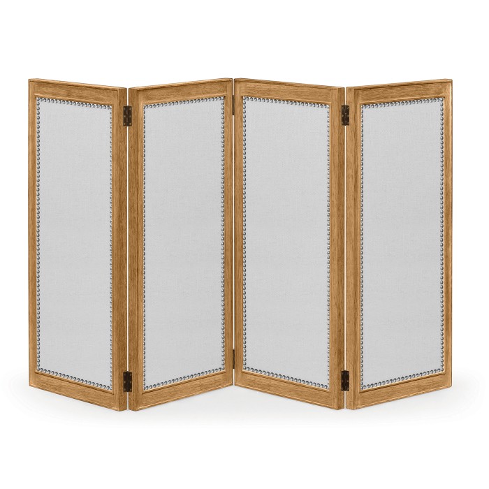 Brushed Medium Brown Oak Screen, Upholstered in COM