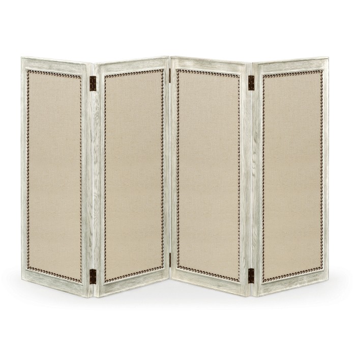 Light Grey Oak Screen. Upholstered in MAZO