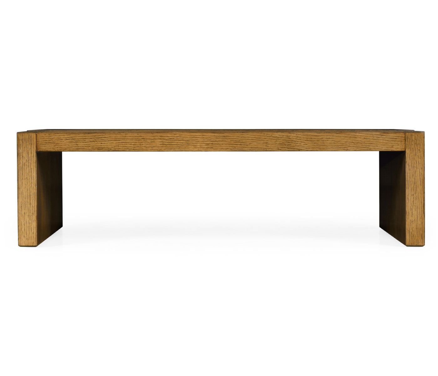Low Rectangular Brushed Medium Brown Oak Coffee Table