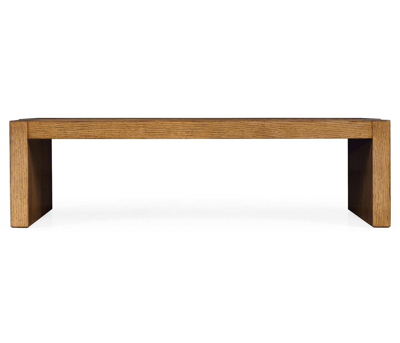Low Rectangular Brushed Medium Brown Oak Coffee Table