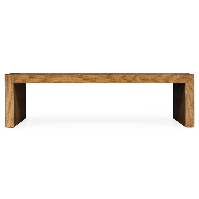 Low Rectangular Brushed Medium Brown Oak Coffee Table