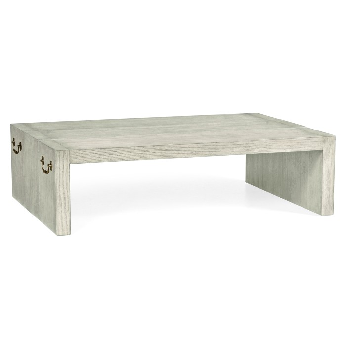 Low Rectangular Light Grey Oak Coffee Table