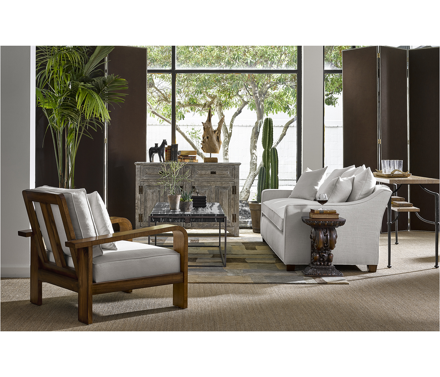 Hand Carved Rich Chestnut Corbel End Table