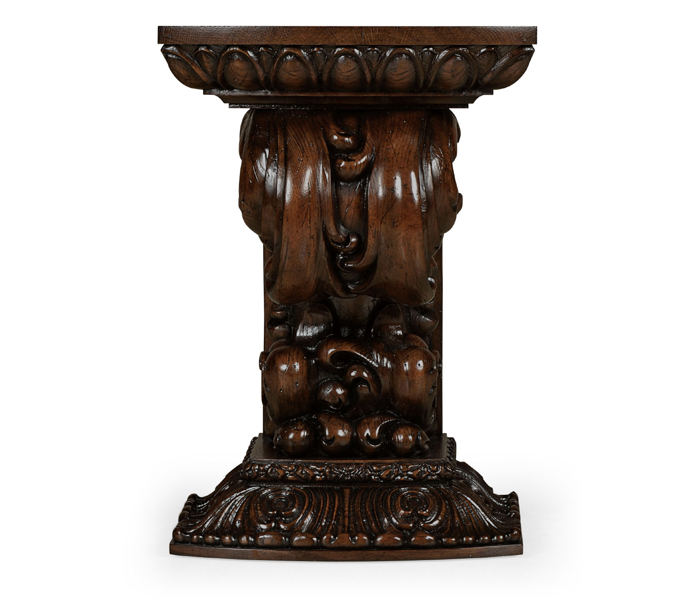 Hand Carved Rich Chestnut Corbel End Table