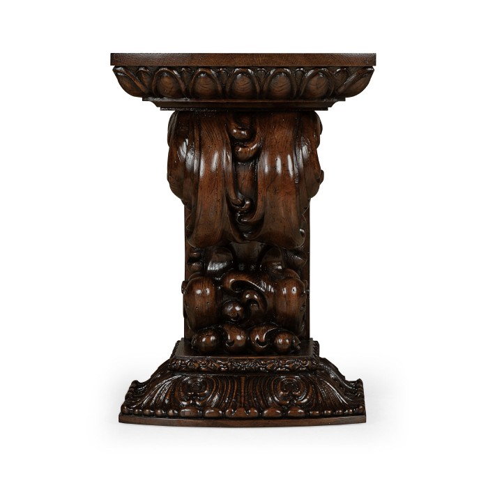 Hand Carved Rich Chestnut Corbel End Table
