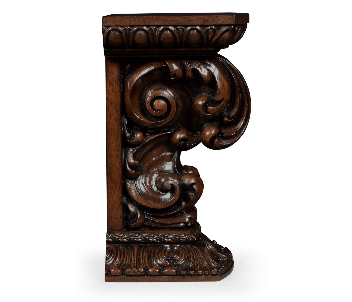 Hand Carved Rich Chestnut Corbel End Table