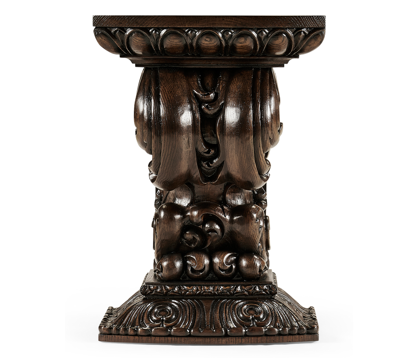 Hand Carved Rich Chestnut Corbel End Table