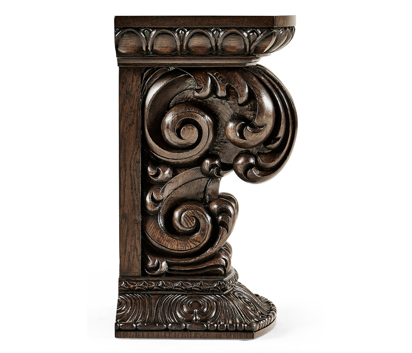 Hand Carved Rich Chestnut Corbel End Table