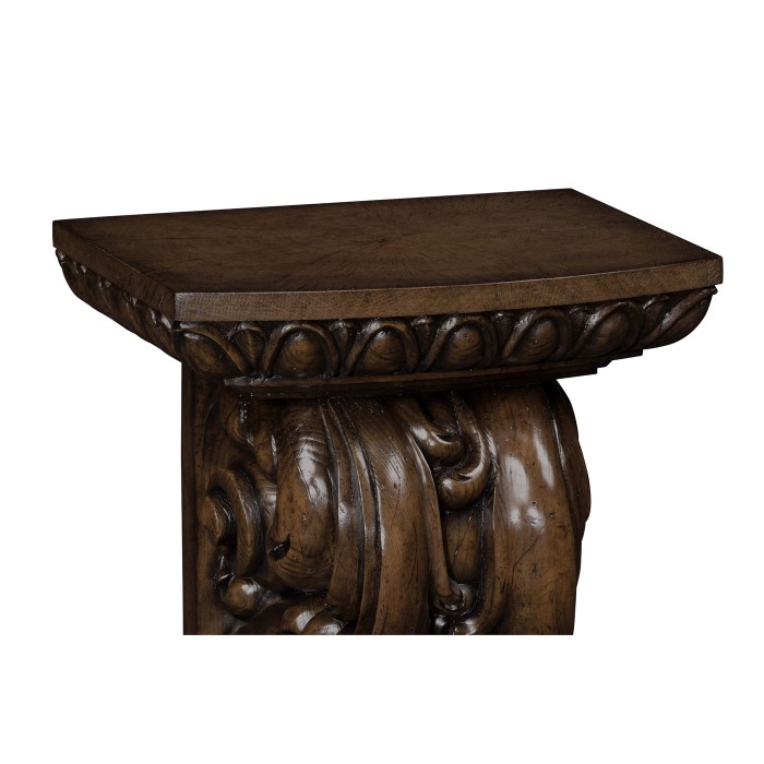 Hand Carved Rich Chestnut Corbel End Table
