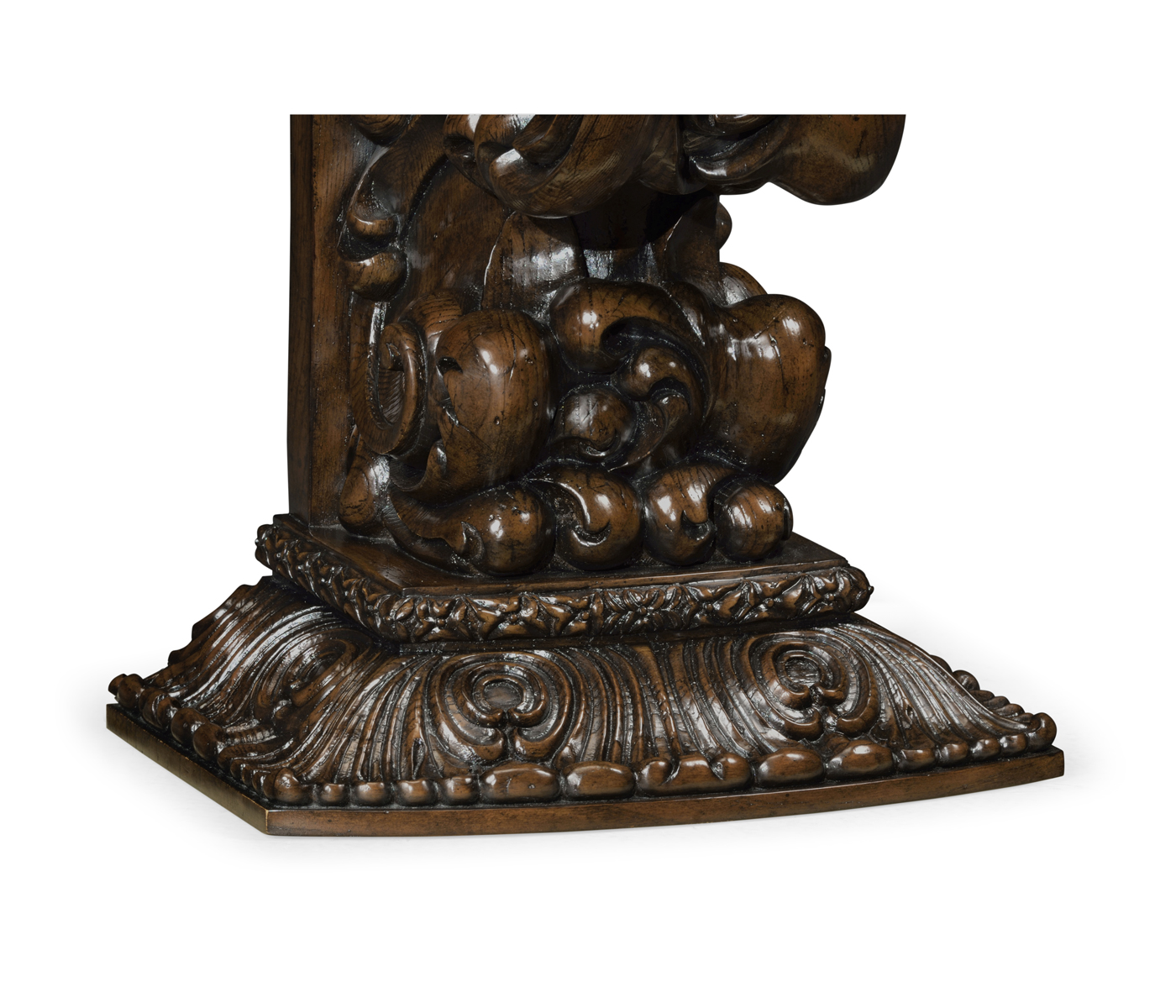 Hand Carved Rich Chestnut Corbel End Table