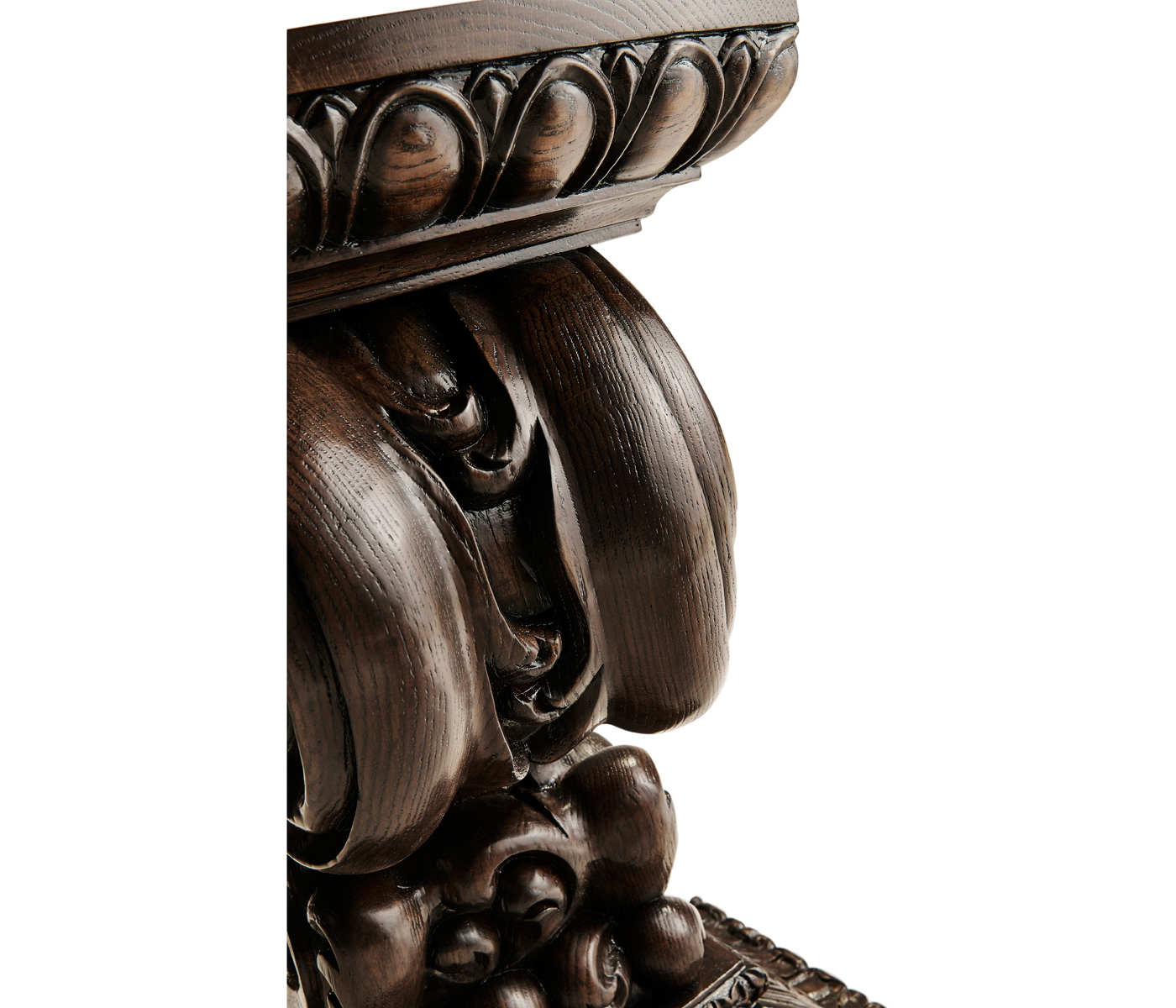 Hand Carved Rich Chestnut Corbel End Table
